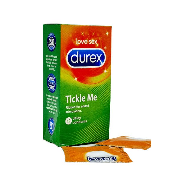 Durex Tickle Me Condoms Ribbed and Dotted - 12 Delay Condoms