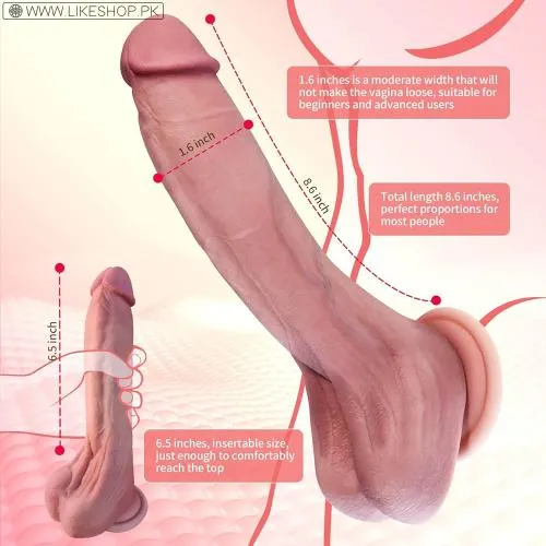 8.6 Inch Long Feels Real Skin Dildo